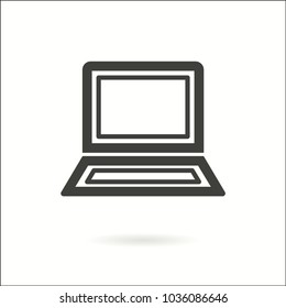 Laptop vector icon. Black illustration isolated for graphic and web design.
