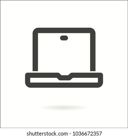 Laptop vector icon. Black illustration isolated for graphic and web design.