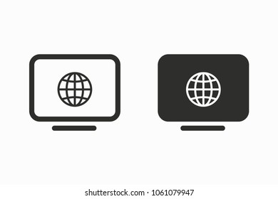 Laptop vector icon. Black illustration isolated for graphic and web design.