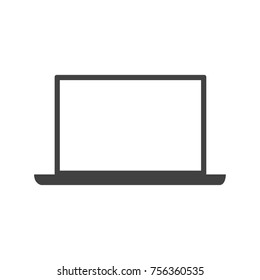 Laptop vector icon, business computer
