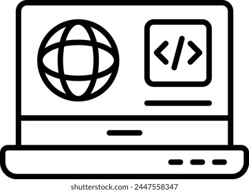 Laptop vector icon. Can be used for printing, mobile and web applications.