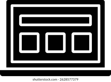 Laptop vector icon. Can be used for printing, mobile and web applications.