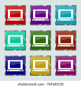 laptop vector icon colorful background