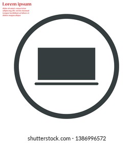 LAPTOP vector icon eps 10 , Lorem ipsum Flat design