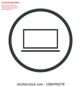 LAPTOP vector icon eps 10 , Lorem ipsum Flat design