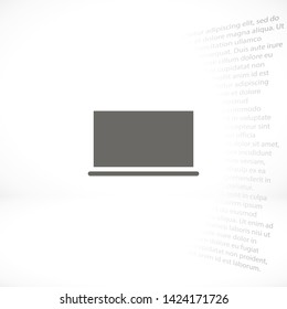 LAPTOP vector icon eps 10 , Lorem ipsum Flat design