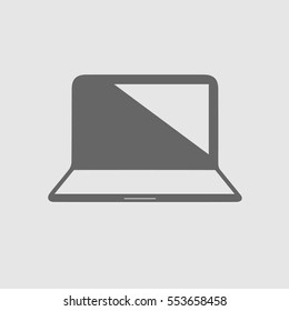 Laptop vector icon eps 10. Simple computer pictogram.