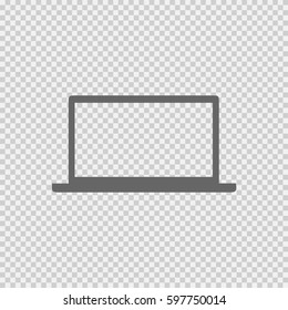 Laptop vector icon eps 10 on transparent background.