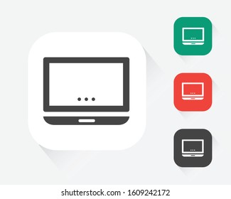 laptop vector icon flat design with white background
