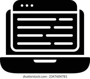 Laptop Vector Icon Glyph Style