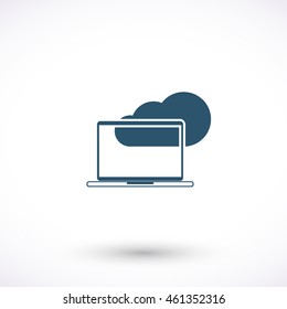 Laptop vector icon. Graphic symbol for web design, logo. Isolated sign on a white background. 