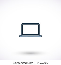 Laptop vector icon. Graphic symbol for web design, logo. Isolated sign on a white background.