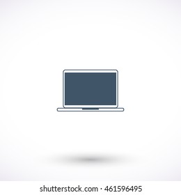 Laptop vector icon. Graphic symbol for web design, logo. Isolated sign on a white background.