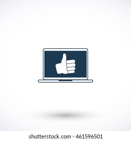 Laptop vector icon. Graphic symbol for web design, logo. Isolated sign on a white background.
