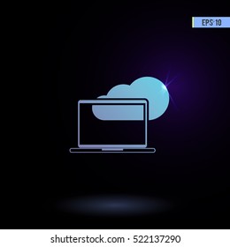 Laptop vector icon. Graphic symbol for web design, logo.