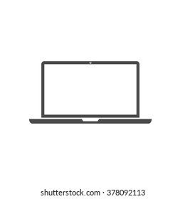 Laptop. Vector icon grey