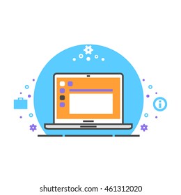 Laptop vector icon. High-tech technology items.