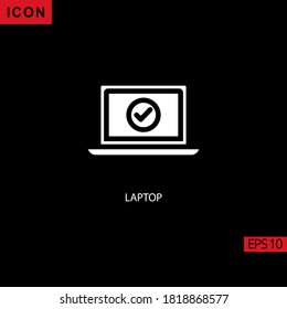 icono del vector portátil. Icono de ilustración para gráficos, interfaces de medios impresos y diseño web.
