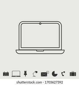 Laptop vector icon illustration sign