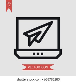 Laptop vector icon, illustration symbol