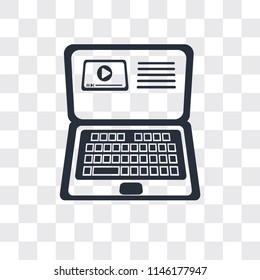 Laptop vector icon isolated on transparent background, Laptop logo concept