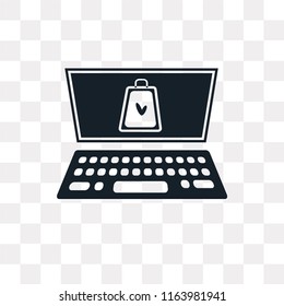 Laptop vector icon isolated on transparent background, Laptop logo concept