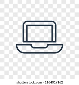 Laptop vector icon isolated on transparent background, Laptop logo concept