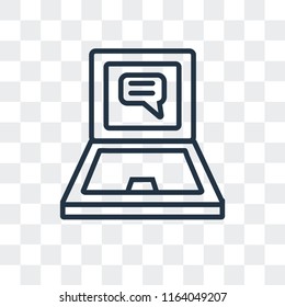 Laptop vector icon isolated on transparent background, Laptop logo concept