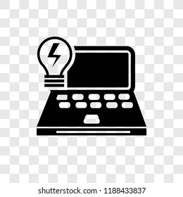 Laptop vector icon isolated on transparent background, Laptop transparency logo concept