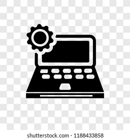 Laptop vector icon isolated on transparent background, Laptop transparency logo concept