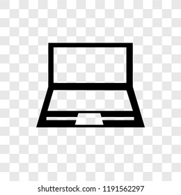Laptop vector icon isolated on transparent background, Laptop transparency logo concept