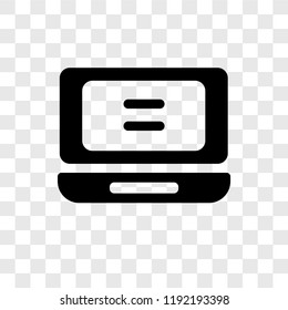 Laptop vector icon isolated on transparent background, Laptop transparency logo concept