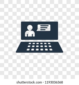 Laptop vector icon isolated on transparent background, Laptop transparency logo concept