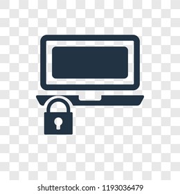 Laptop vector icon isolated on transparent background, Laptop transparency logo concept