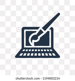 Laptop vector icon isolated on transparent background, Laptop transparency concept can be used web and mobile