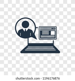 Laptop vector icon isolated on transparent background, Laptop transparency logo concept