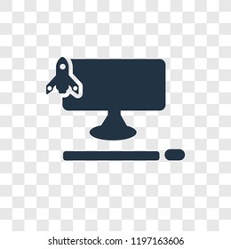Laptop vector icon isolated on transparent background, Laptop transparency logo concept