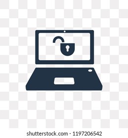 Laptop vector icon isolated on transparent background, Laptop transparency concept can be used web and mobile