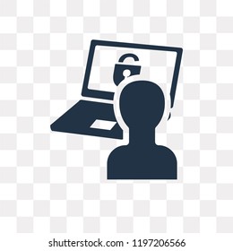 Laptop vector icon isolated on transparent background, Laptop transparency concept can be used web and mobile