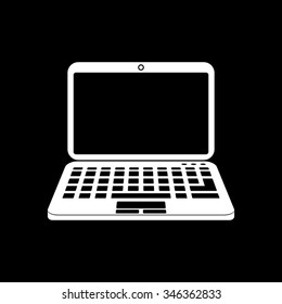 laptop vector icon isolated on black