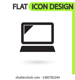 Laptop  vector icon , lorem ipsum Flat design