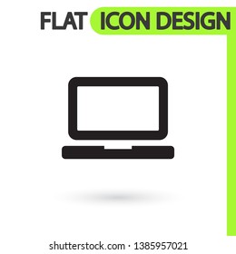 Laptop  vector icon , lorem ipsum Flat design