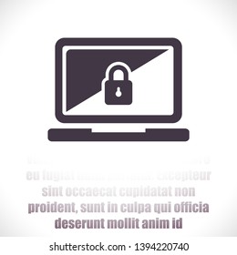 Laptop  vector icon , lorem ipsum Flat design
