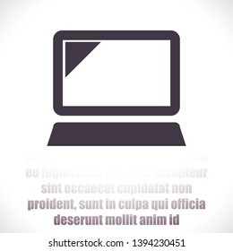 Laptop  vector icon , lorem ipsum Flat design