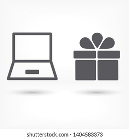 Laptop Vector icon . Lorem Ipsum Illustration design