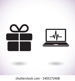  laptop  vector icon , lorem ipsum Flat design