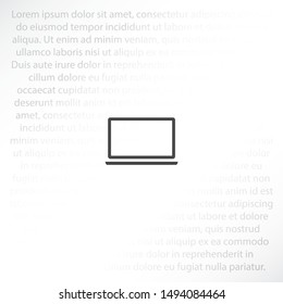 Laptop Vector icon . Lorem Ipsum Illustration design
