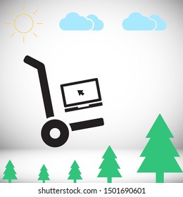 Laptop Vector icon . Lorem Ipsum Illustration design