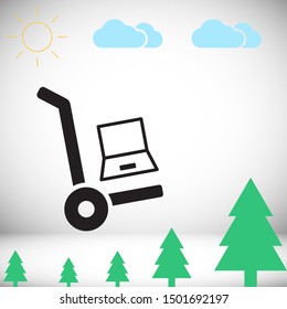 Laptop Vector icon . Lorem Ipsum Illustration design