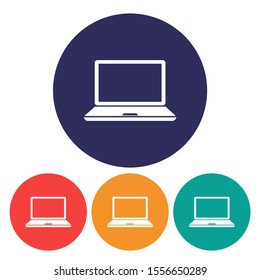 Laptop vector icon , lorem ipsum Flat design